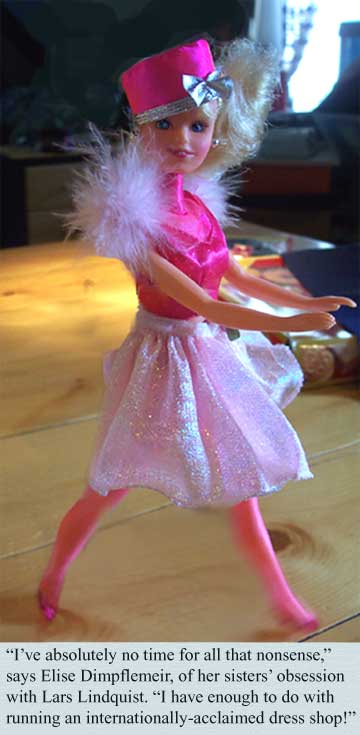 Busy Elise Dimpflemeier (a.k.a. "Madame Marabou")...