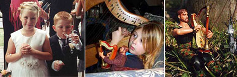 Katherine and Michael... Katherine with harp teacher, Buddy Jim Hanbro