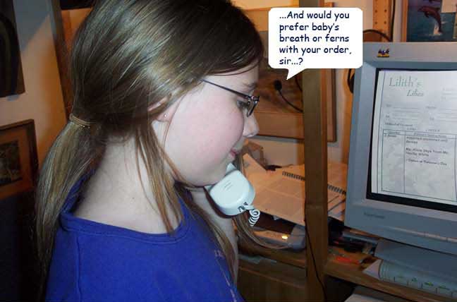 Katherine takes many Valentine's Day orders!