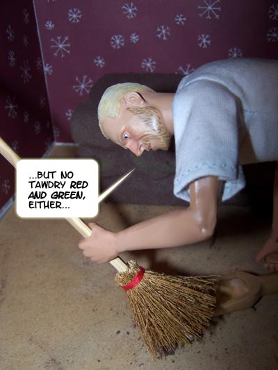 He happily plots and plans the party...